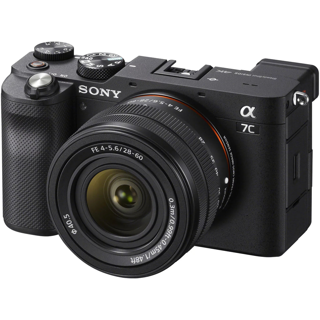 Wireless Remote + 2x Battery + Deco Gear Bag & Accessories.  a7C Mirrorless Full Frame Camera Body with 28-60mm F4-5.6 Lens Black ILCE7CL/B Bundle + Vlogger Kit ACCVC1: GP-VPT2BT Shooting Grip w