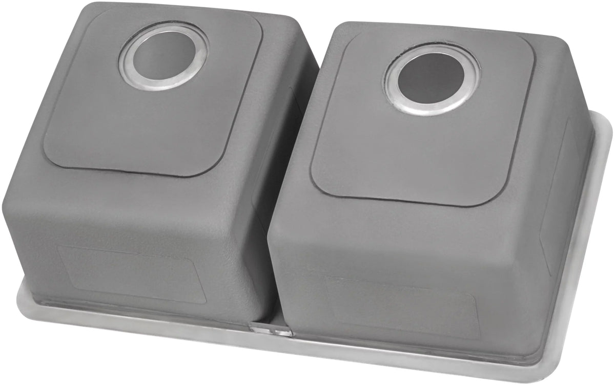 Undermount 50-50 Double Bowl 16 Gauge Stainless Steel Kitchen Sink. Ruvati USA RVM5099 31 in