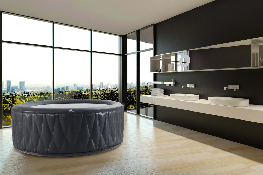 Mspa Mont Blanc, A Premium Inflatable Hot Tub & Spa, 118 Jets, 700w Massage Air Blower, 1350w aqua Heater, One Piece Easy Install, Round, 2+2 Persons