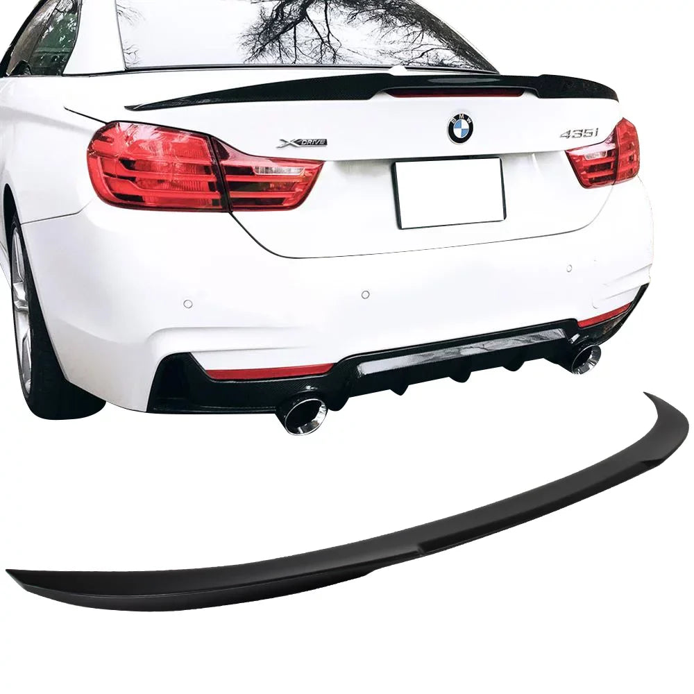 Ikon Motorsports suitable with 14-20  4-Series F33 F83 Convertible M4 Trunk Spoiler Wing - ABS