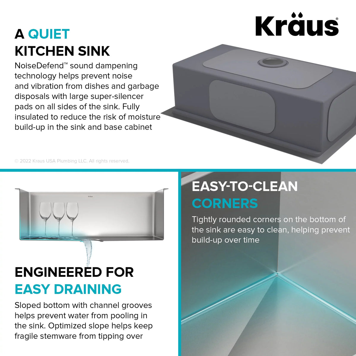 Drop-In / Undermount Workstation16 Gauge Stainless Steel Single Bowl Kitchen Sink with Accessories. Kraus Kore 33 in