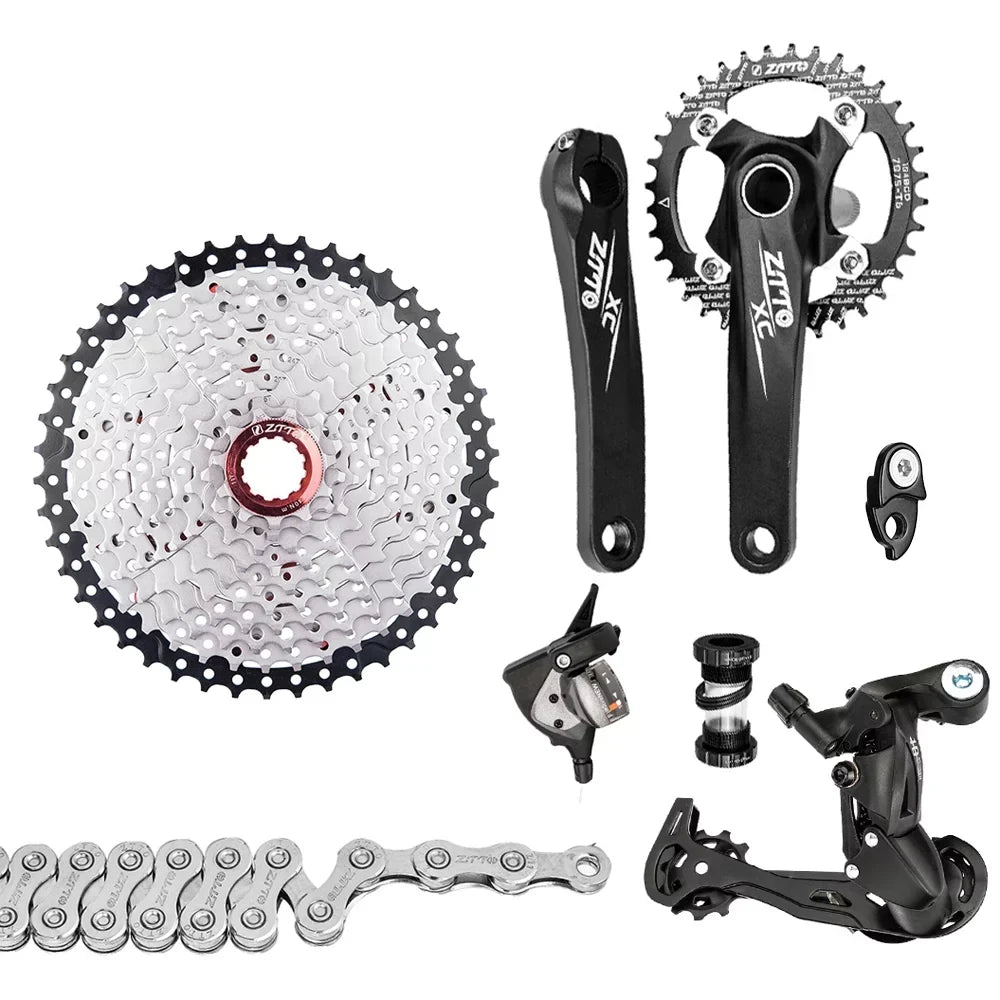 Tomfoto  1x10 Speed MTB Derailleurs Shifter Groupset Bike Crankset 11-50T Cassette Flywheel 10 Speed Chain for MTB Mountain Bike