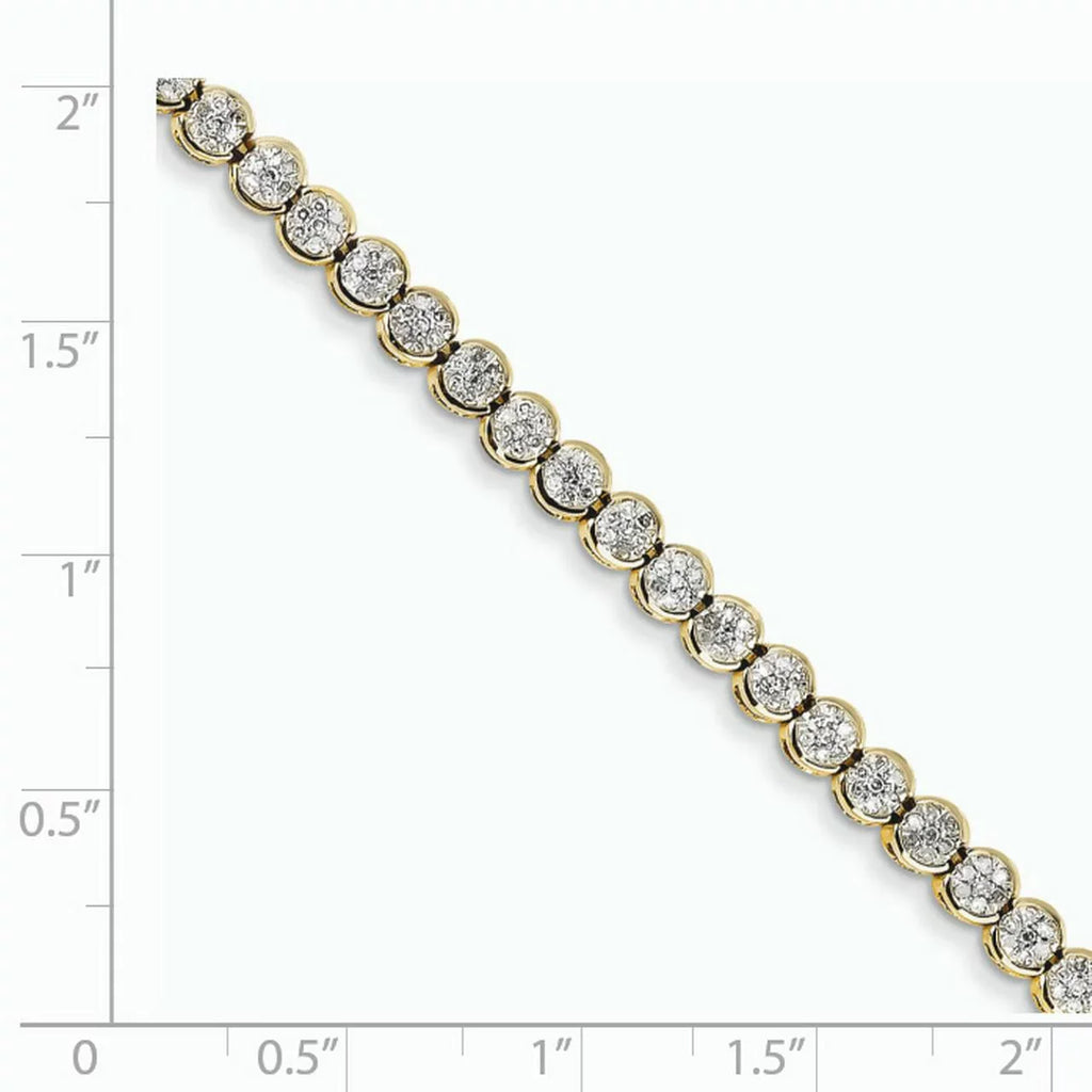 Carat Wt- 1ct. 14k Yellow Gold Diamond Tennis Bracelet