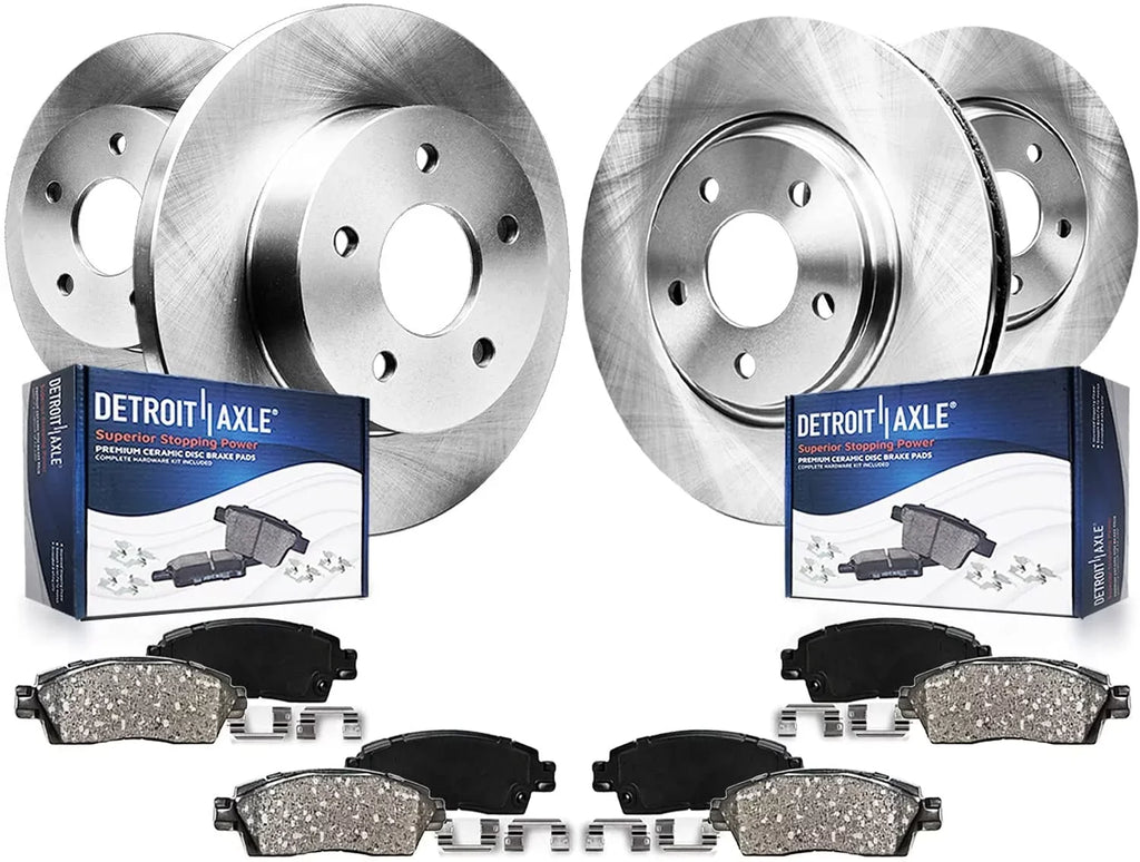 Detroit Axle - Brake Kit for 2013-2019  Fusion 2013-2016 Lincoln MKZ 2014 2015 2016 Disc Brake Rotors and Ceramic Brake Pads Replacement : 11.81" Front and 11.89" Rear Rotor