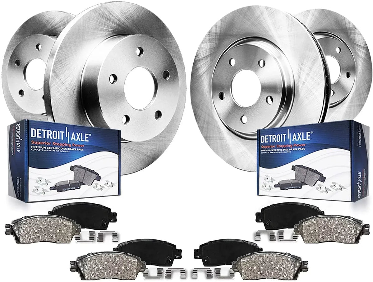 Detroit Axle - Brake Kit for 2013-2019  Fusion 2013-2016 Lincoln MKZ 2014 2015 2016 Disc Brake Rotors and Ceramic Brake Pads Replacement : 11.81" Front and 11.89" Rear Rotor