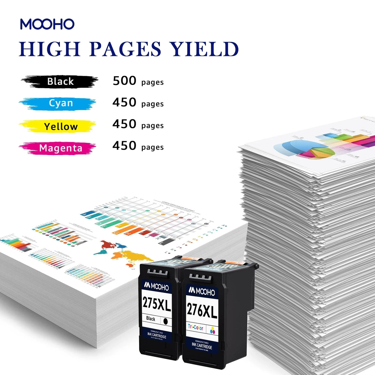 275XL and 276XL Ink Cartridges Combo Pack Replacement for  Printer Ink 275 276 Combo Pack 275XL 276XL PG-275 CL-276 for Pixma TS3522 TR4720 TR4700 TR4722 TS3500 TS3520 (3-Pack)