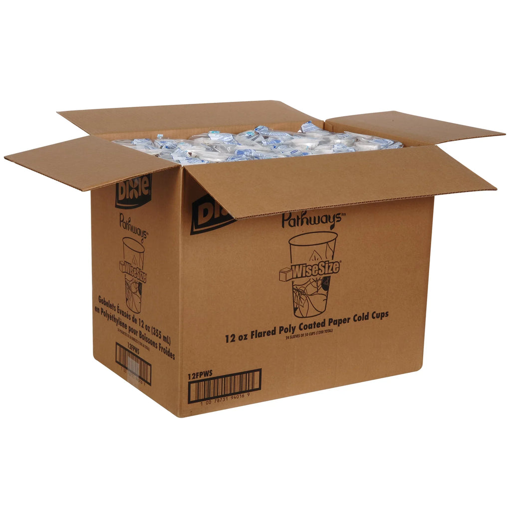 Polycoated Paper Cold Cup by GP PRO (Georgia-Pacific), Pathways, 1,200 Count (50 Cups Per Sleeve, 24 Sleeves Per Case). Dixie® (12FPWS) 12 oz