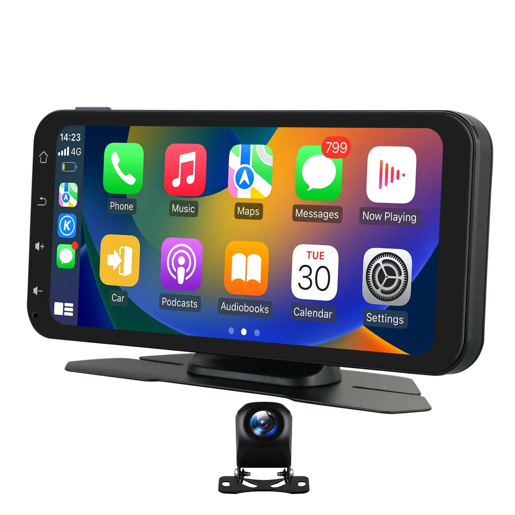 Hizpo GPS Navigation Bluetooth 6.25 Inch Touchscreen 360° Adjustable FM Car Radio Stereo Head Unit Receiver With  Carplay Android Auto And Backup Camera