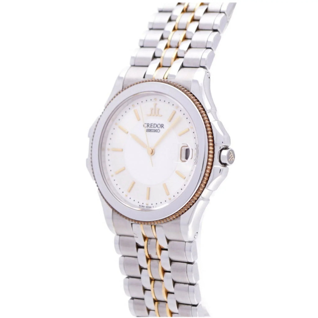 Pre-Owned Seiko Credor Pacific 8J82-6A20 quartz watch K18/SS silver/gold (Fair)