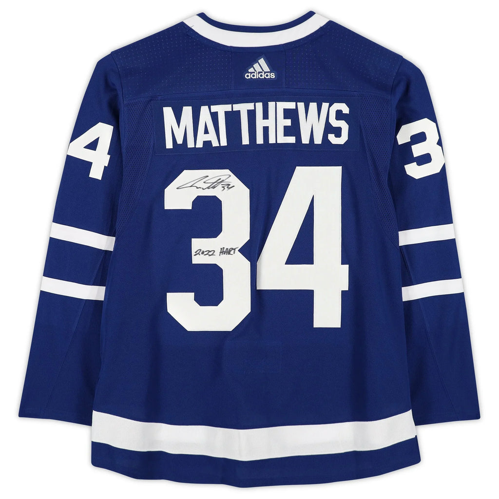 Auston Matthews Blue Toronto Maple Leafs Autographed  2022 Hart Trophy Winner Authentic Jersey with ''2022 Hart''