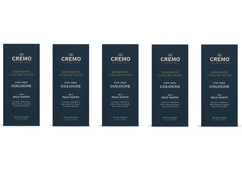 '- Pack of 5. Oz. 18 Palo Santo, 3.4 Fl. Cremo Reserve Collection For Men Cologne No
