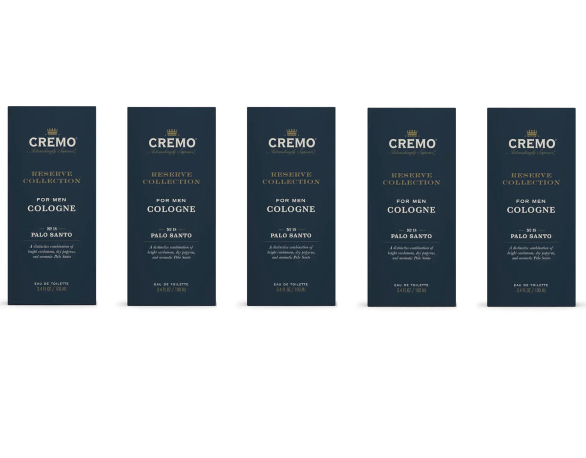 '- Pack of 5. Oz. 18 Palo Santo, 3.4 Fl. Cremo Reserve Collection For Men Cologne No