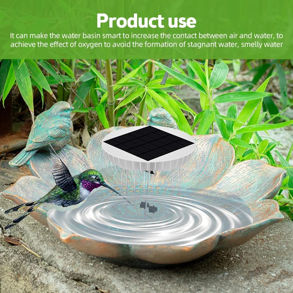 Walmeck Solar liquid Wiggler for Bird Bath, Maker, 3.7V 1500mAh Backup Battery, Brushless Motor